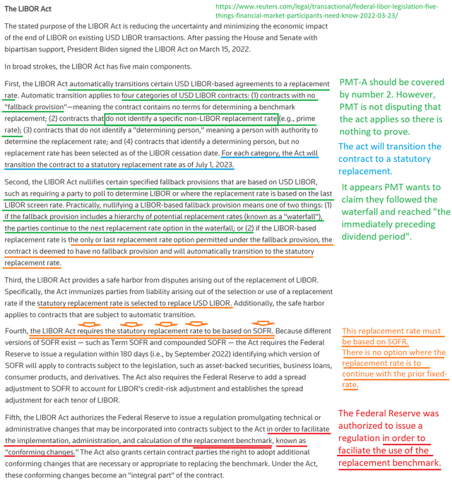 Summary of the key aspects of the LIBOR Act