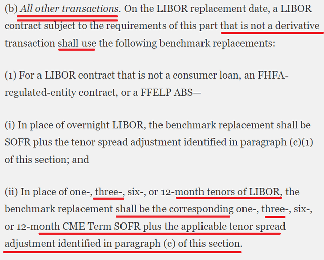 More clarifications provided by the Federal Reserve Board regarding the use of CME Term SOFR to replace LIBOR