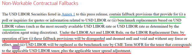 Bank of America's press release about using SOFR