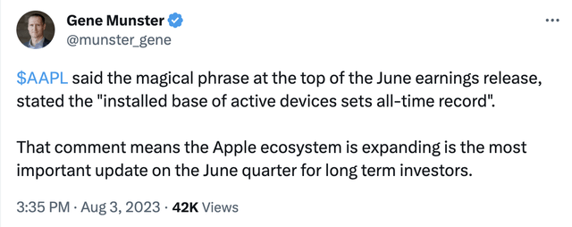 Gene Munster account