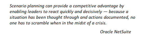 Benefits of investment and market scenario planning